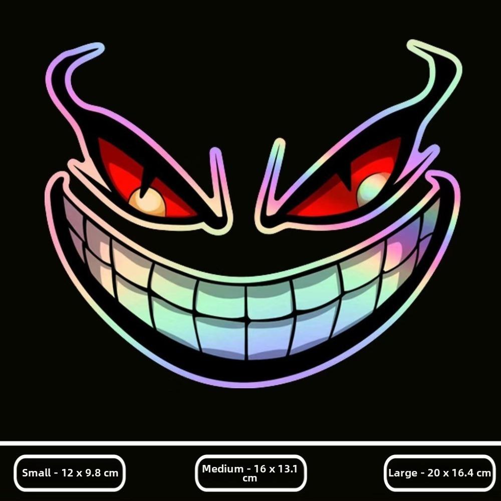 1PC Cool Car Fierce Red Eyes Sticker Reflective Motorcycle Sticker for Cars,Motorcycles,Helmet Etc