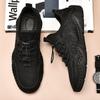 Mesh Flyknit Sneakers Men's Flat Casual Leather Shoes