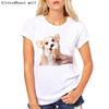 Белая забавная футболка женская одежда летние топы корги милашки принтованный O-образный вырез футболка