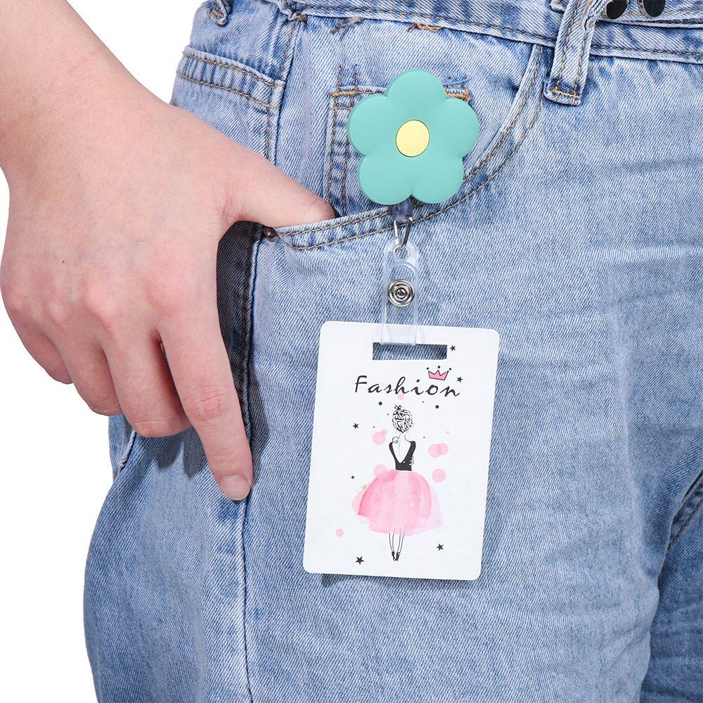 Clip Fruit Accessories Flower Cartoon Silicone Badge Reel ID Badge Card Clips Colorful Badge Holder