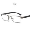 Rooftrellen Metal Frame Men Reading Glasses Vintage Business Hyperopia Eyewear Male Reading Eyeglasses +100 +150 +200 To +400