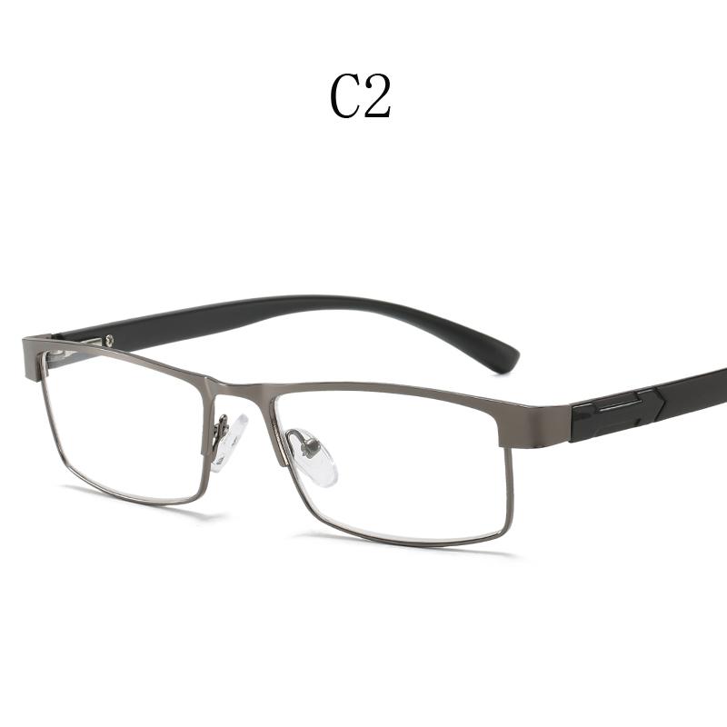 Rooftrellen Metal Frame Men Reading Glasses Vintage Business Hyperopia Eyewear Male Reading Eyeglasses +100 +150 +200 To +400