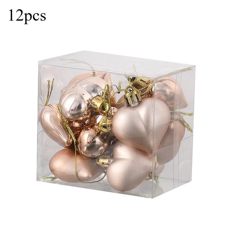 Рождественские пластиковые украшения-сердечки, подвесные украшения для рождественской елки, дома, праздничные товары для вечеринки, украшения в форме сердца со шнурком