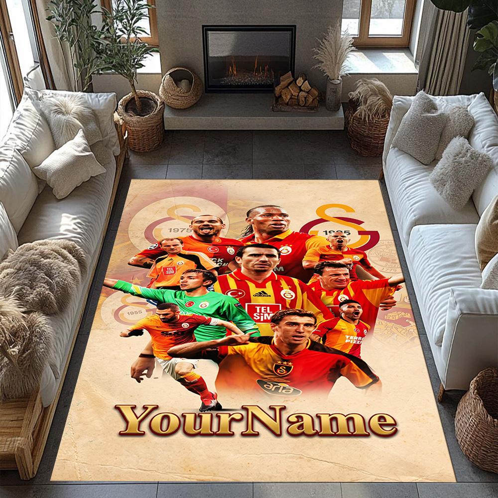 Galatasaray Customized Name Area Rug Suitable For Playrooms Kitchen Outdoor Decorate Room Antislip Carpet Anime Office Decor Spiritual Gift