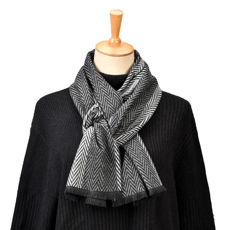 Осень и зима новый высококачественный утолщенный теплый универсальный шарф имитация кашемира двухцветный маленький свежий деловой мужской шарф