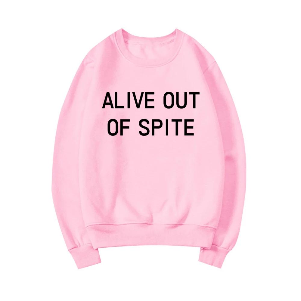 Толстовка Alive Out of Spite с надписью «Уход за психическим здоровьем», мотивирующая толстовка с капюшоном для женщин, толстовка с длинным рукавом, свитер для терапевта