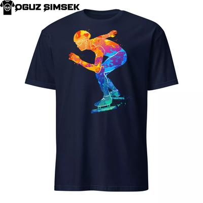 Abstract Colorful Speed Skaters Unisex T-Shirt Mens Womens Tees Top | Vibrant Sports Design Tee