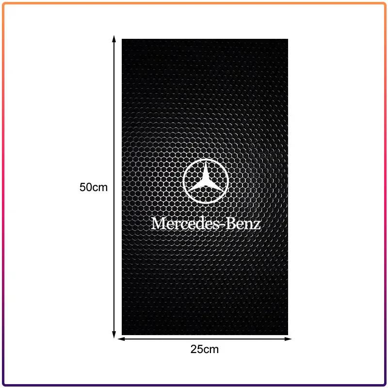 2Pc Car Accessorie B-Pillar Center Column PET Decals Emblem Caps For Mercedes Benz C400 C450 C160 C180 C200 C220 C250 C300 C350 AgRF2