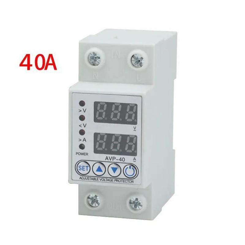 Универсальное реле напряжения 40А (Регулируемый порог напряжения/тока) Однофазный, автоматический сброс