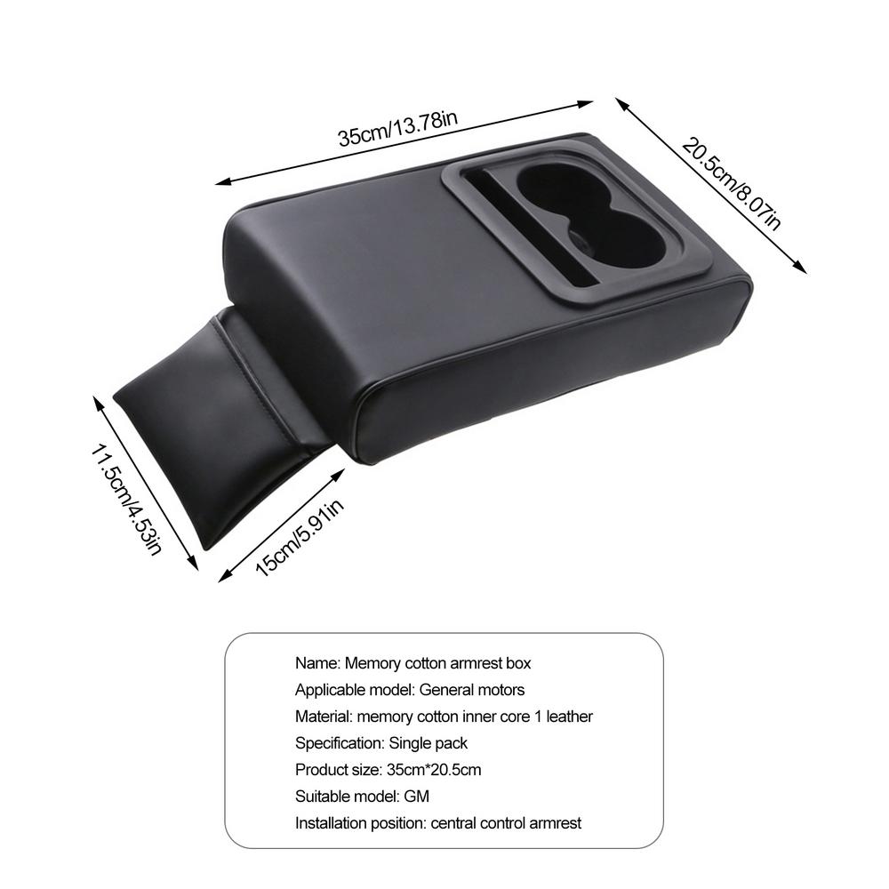 Подлокотник для автомобильной консоли, увеличивающий высоту, подушка с 2 подстаканниками, подушка из искусственной кожи, защитный чехол для локтя