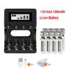 PALO 1.5V AAA Rechargeable Li-Ion Battery AAA 3A Bateria for Clock Computer Motherboard+1.5V AAA AA Li-Ion Battery Charger