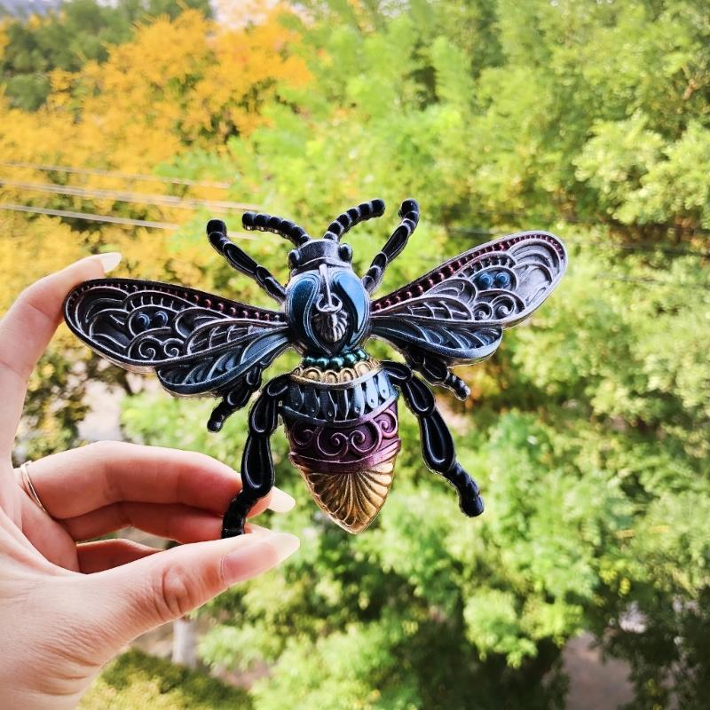 Glossy Large Bees-shape Ornaments Silicone Epoxy Resin Mold DIY Keychain Pendant Jewelry for Valentine Gift Craft