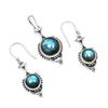 Natural Labradorite Gemstone Pendant Earrings Jewelry Sets, 925 Sterling Silver, Dangle Drop Earrings, Handmade Jewelry Sets, Gift for Easter