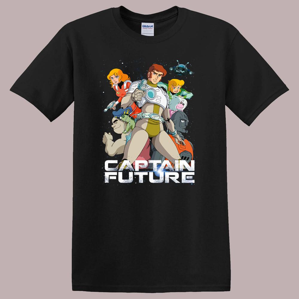 Капитан Фьючерс Япония Ретро Мультфильм Черный Размер от S до 5XL