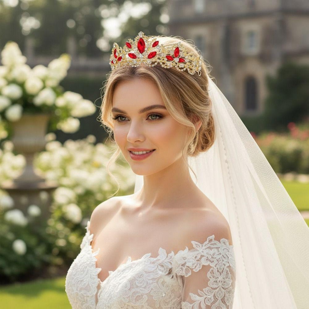 Elegant Bridal Princess Crown Sparkling Wedding Head Wear Baroque Queen Tiaras Birthday Party