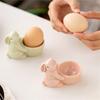 Compact Eggs Holder Rabbit Shape Household Eggs Holder Ceramic Eggs Tray