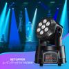 BETOPPER 7x8W RGBW DMX512 Moving LED Stage Light with Remote Control, 7 Color Conversion, 9/14CH Disco Light for Parties, High-Speed ??Rotation, High