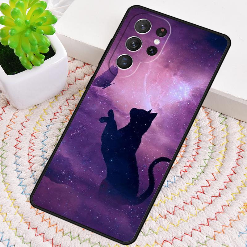 Аниме Лунный Кот Чехол для Телефона для Samsung Galaxy note 10 pro S26 Ultra S23 S24 FE S25 S21 S22 PLUS ударопрочный Чехол