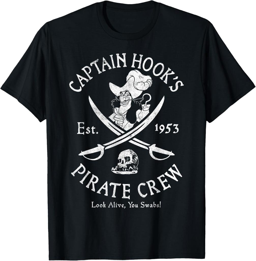 Fashion Casual Peter Pan Captain Hook Pirate Crew Est 1953 Logo T-Shirt Unisex