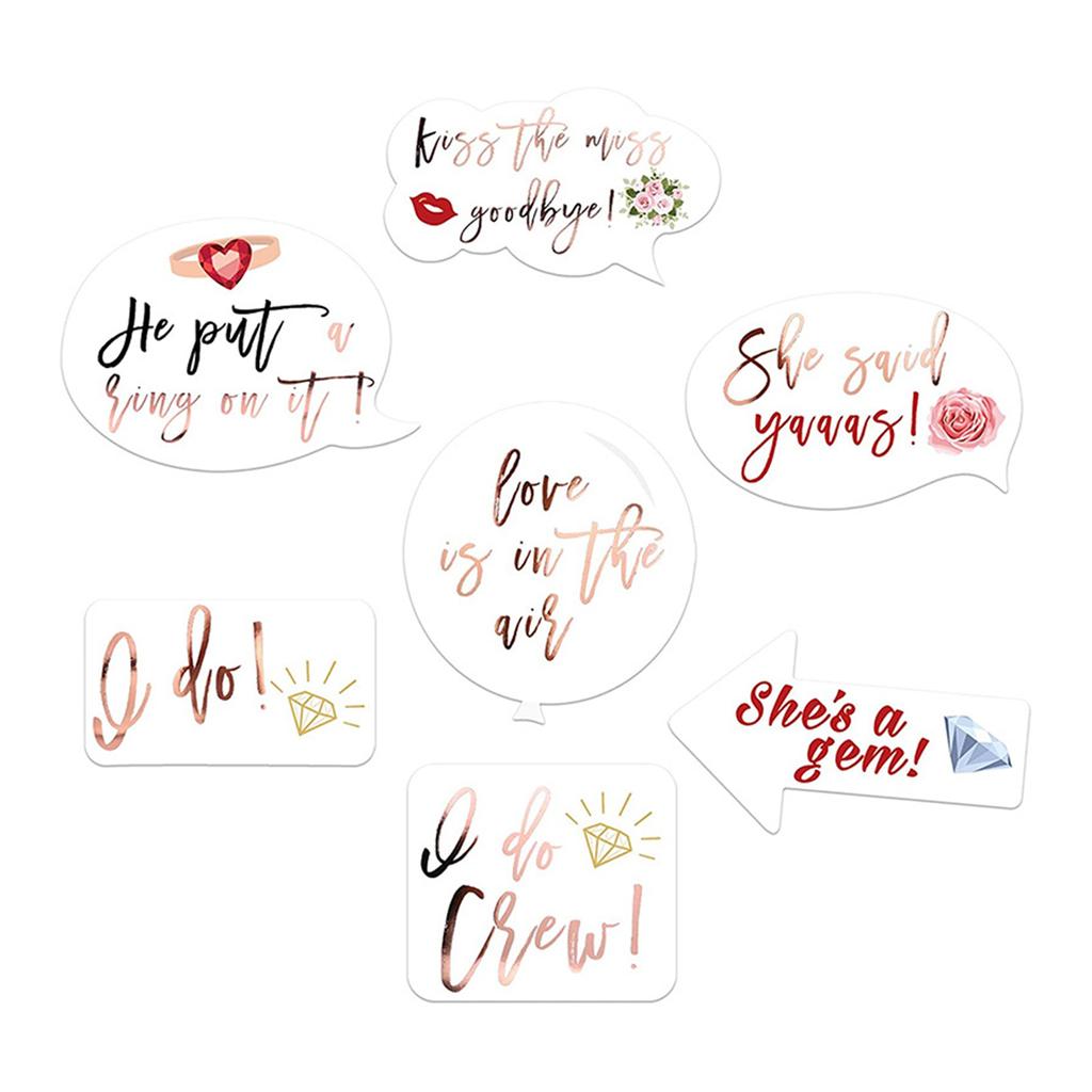 23PCS Wedding Photo Booth Props Bridal Shower Party Decorations Selfie Station for Wedding Party Game Accessories