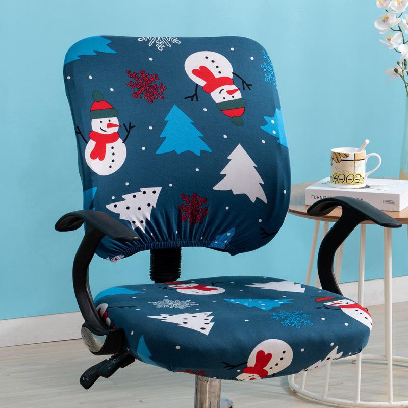 Чехол на вращающееся офисное кресло и подушку из эластичной ткани с принтом