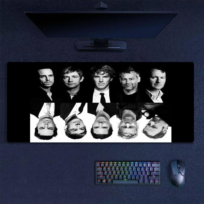 Sherlock collage Mouse Pad, Large Gaming Desk Mat, Non-slip XXL Mousepad for Laptop & Tablet, Mini PC Playmat with Stitched Edges