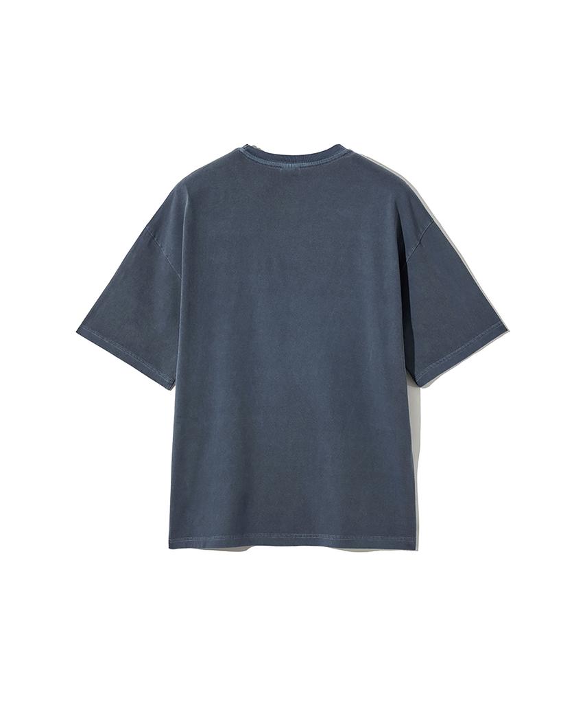 GAKKAI UNIONS Футболка с коротким рукавом Applique с пигментным принтом 'Crumble' Цвет: Dive Blue