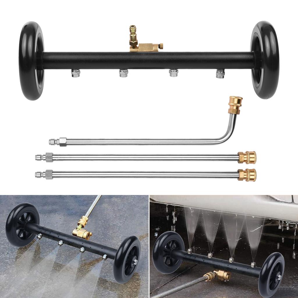 16 Inch 2-in-1 Undercarriage Pressure Washer Surface Cleaner Power Washer Attachment Water Broom