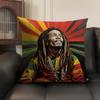 Singer Bob MMarley Cushion Cover Natural Linen Organic Fabric DoubleSided Printing Sofa Home Decor Gift Pillow Case