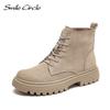 Ankle Boots Suede Leather Women Flat Platform Short Boots Ladies Shoes Fashion Autumn Winter Boots