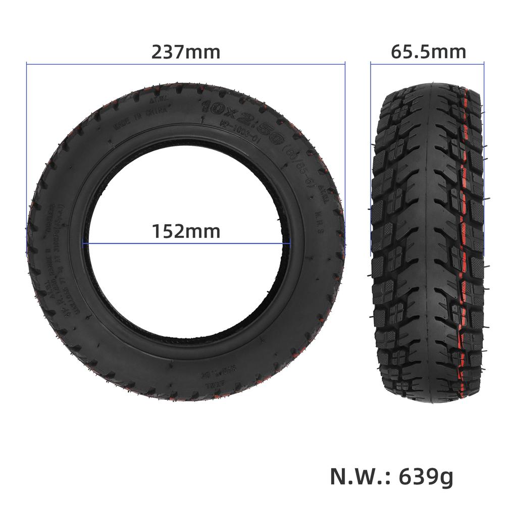 Ulip 10x2.5 Tubeless Tire 60 85 6 Off Road Vacuum Tire 10 Inch Electric Scooter Tire Explosion Proof Inflatable Rubber