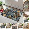 Simulation Print Modern Entrance Carpet Non-Slip Door Mat For Home Decoration Durable Easy Clean Indoor Outdoor Festive Decor