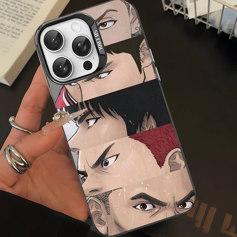 Японский чехол для телефона S-SLAM D-DUNK для IPhone 17 16 Plus Pro Max 15 14 13 12 11 Матовый разноцветный