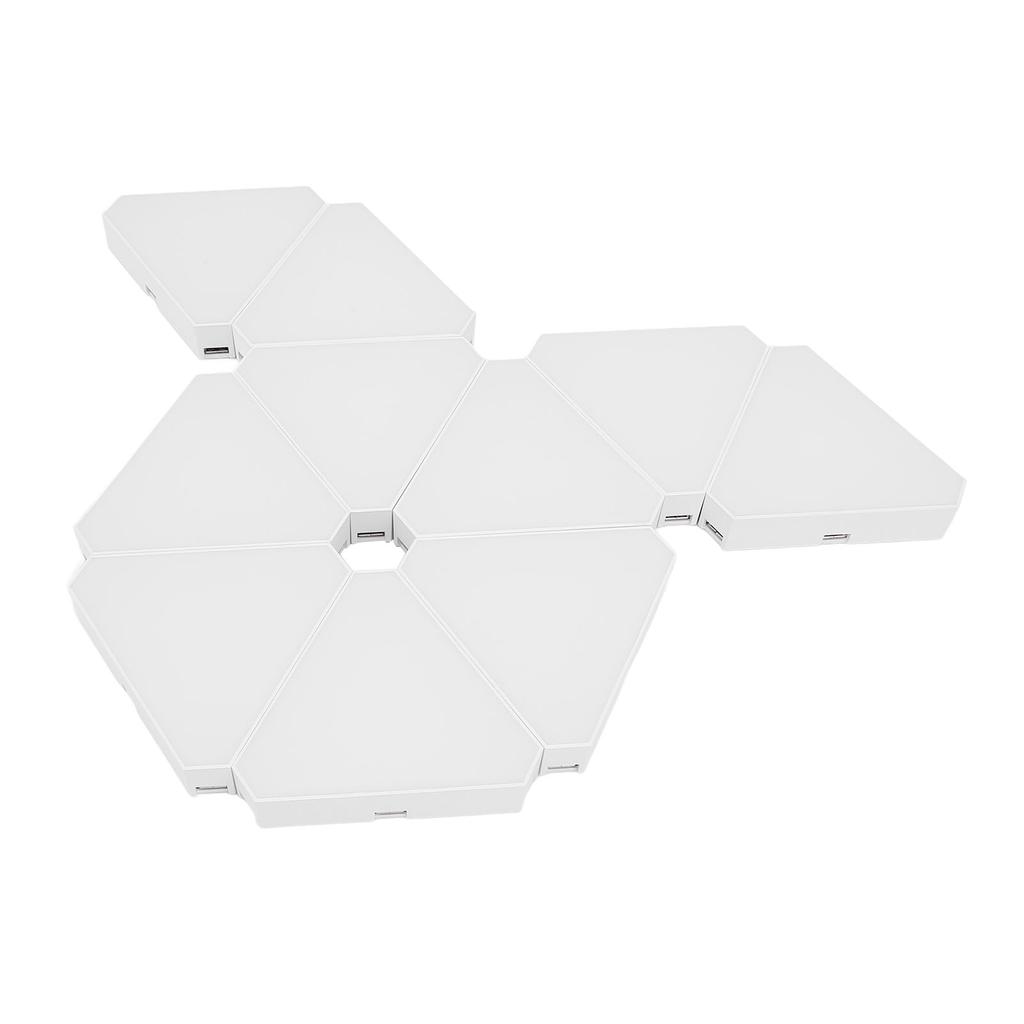 10 комплектов светодиодных панелей RGB с треугольным соединением, декоративная лампа, синхронизация музыки через приложение BT и пульт дистанционного управления C