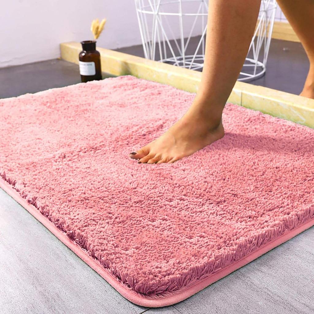 Non-slip Absorbent Bathroom Mat Long Hair Polyester Microfiber Quick Dry Nonslip Super Absorbent Bath Rug