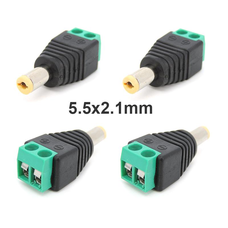 Разъем источника питания постоянного тока MALE 2,1 мм x 5,5 мм 5,5*2,1 мм 5,5x2,1 адаптер желтый разъем для камеры видеонаблюдения 12 В 24 В кабель постоянного тока