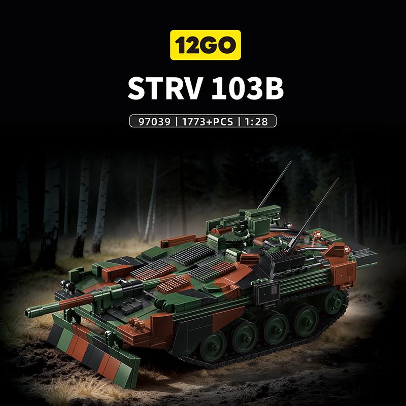 Военный тяжелый танк STRV103B MOC Строительные блоки 1:28 1773 детали Модель основного боевого танка Кирпичики Настольное украшение Подарки Взрослый