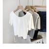 New Korean Style for Summer, Slim and Slim, Cross-behind Short-sleeved T-shirt Top for Women
