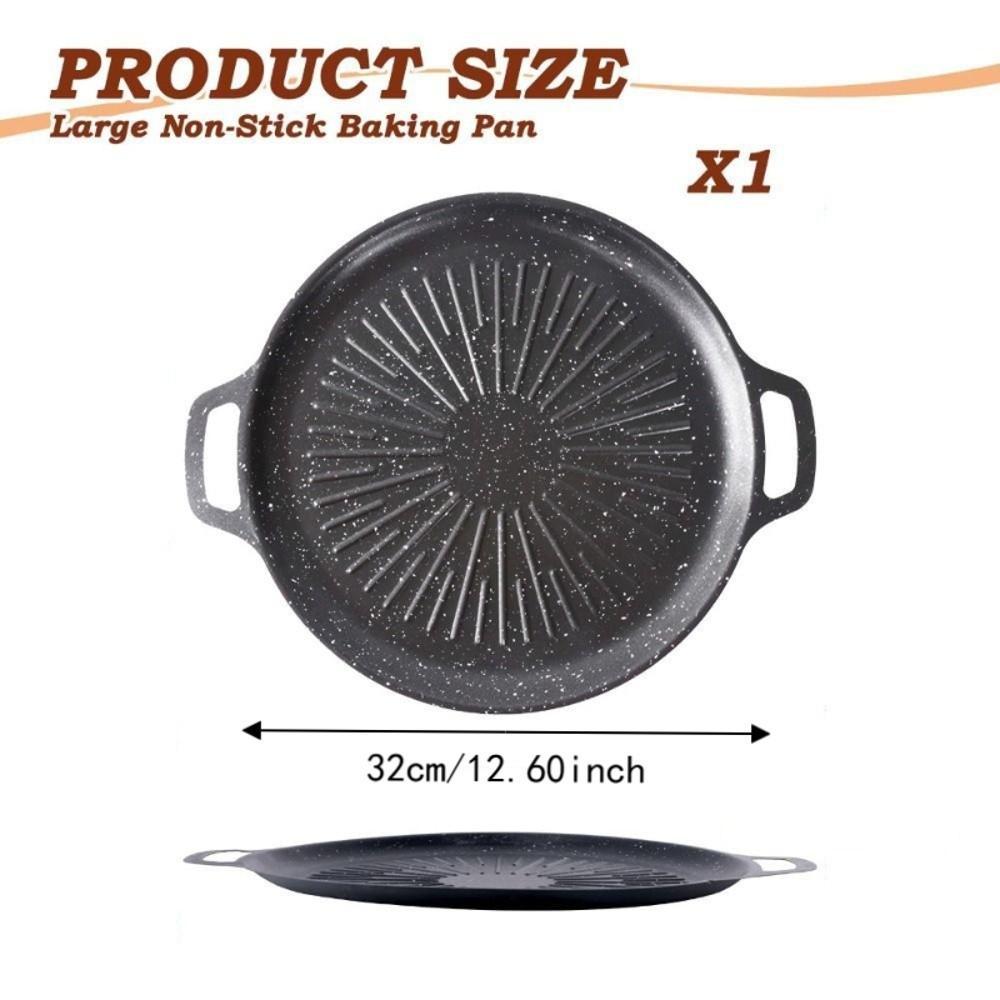 Non-Stick Round Griddle Pan Heavy Duty Non-Stick Grill Pan Durable BBQ Grill Pan Grilling