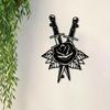 Винтажное Металлическое Настенное Искусство Роза с Мечом Декор для Сада на Открытом Воздухе Устойчивая к Ржавчине Железная Скульптура Украшение для Свадебного Мероприятия Патио