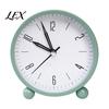 Metal Desk Clock Retro Alarm with Night Light, Silent Movement Non-Ticking Clock, Modern Round Table for Kids Students Battery Operated