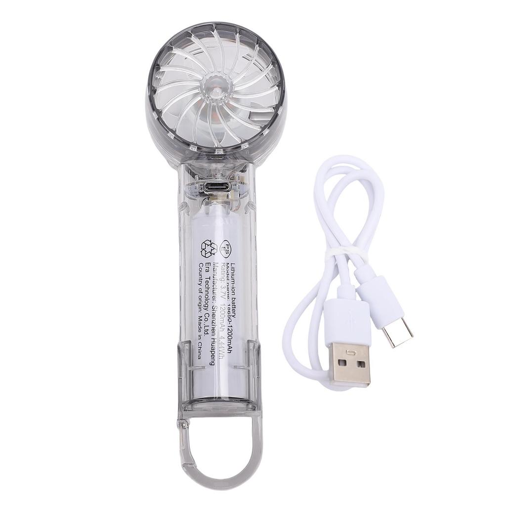 Handheld Mini Fan 3 Gear Speeds and Cooling Mode USB Ice Compress Transparent Outdoor Handheld Fan