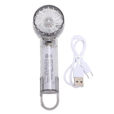 Ручной мини-вентилятор с 3 скоростями и режимом охлаждения USB Ice Compressor Прозрачный уличный ручной вентилятор