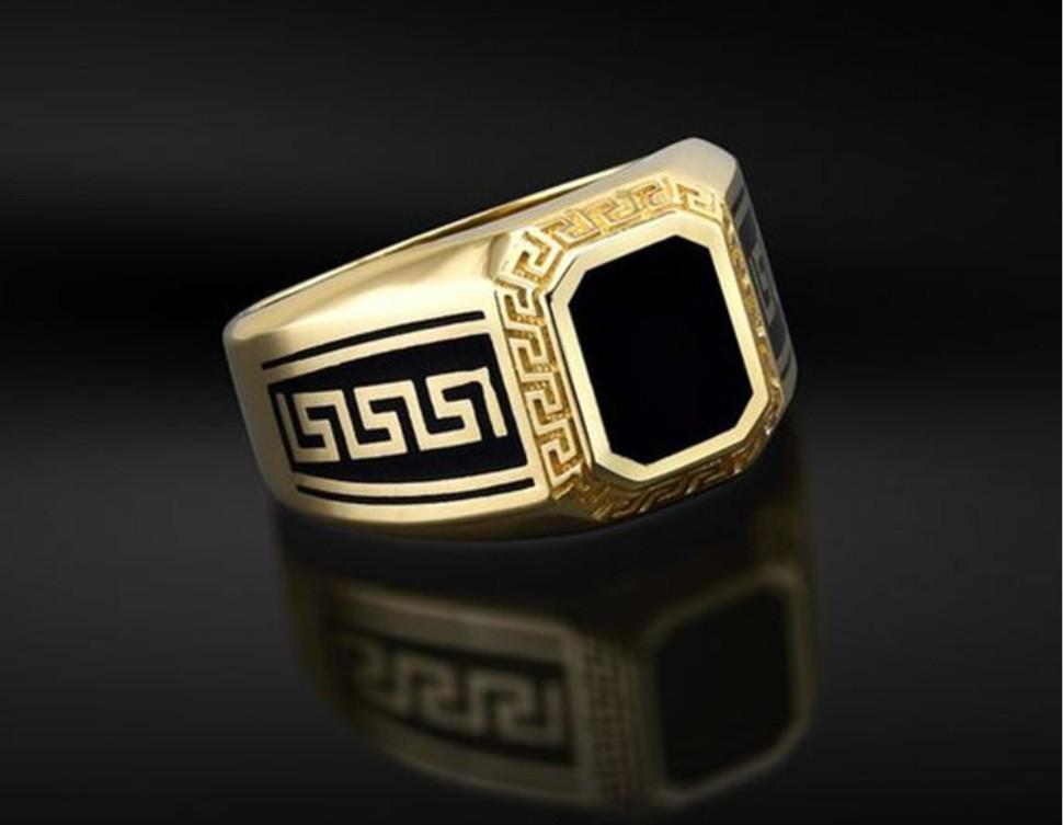 Кольцо Weiya Black Retro Punk для мужчин с резным узором 2021 года — стиль унисекс с дизайном в виде капель масла