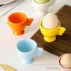 Egg Cup Heightened Base Solid Color Non-Slip Handle Good Grip Makeup Sponge Holder Mini Breakfast Ceramic Egg Holder Dining Room