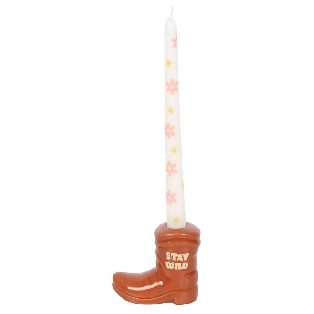 Something Different Cowboy Boot Candle & Holder
