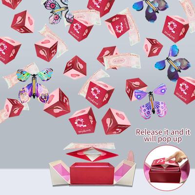 Сюрприз Bounce Box Подарок на День святого Валентина День рождения Bounce Box Красный конверт Украшение Подарочное украшение
