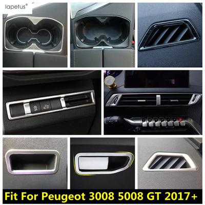 Аксессуары из нержавеющей стали для Peugeot 3008 5008 GT 2017 - Основной перчаточный ящик / Фары / Подстаканник / Декоративная накладка на воздуховод