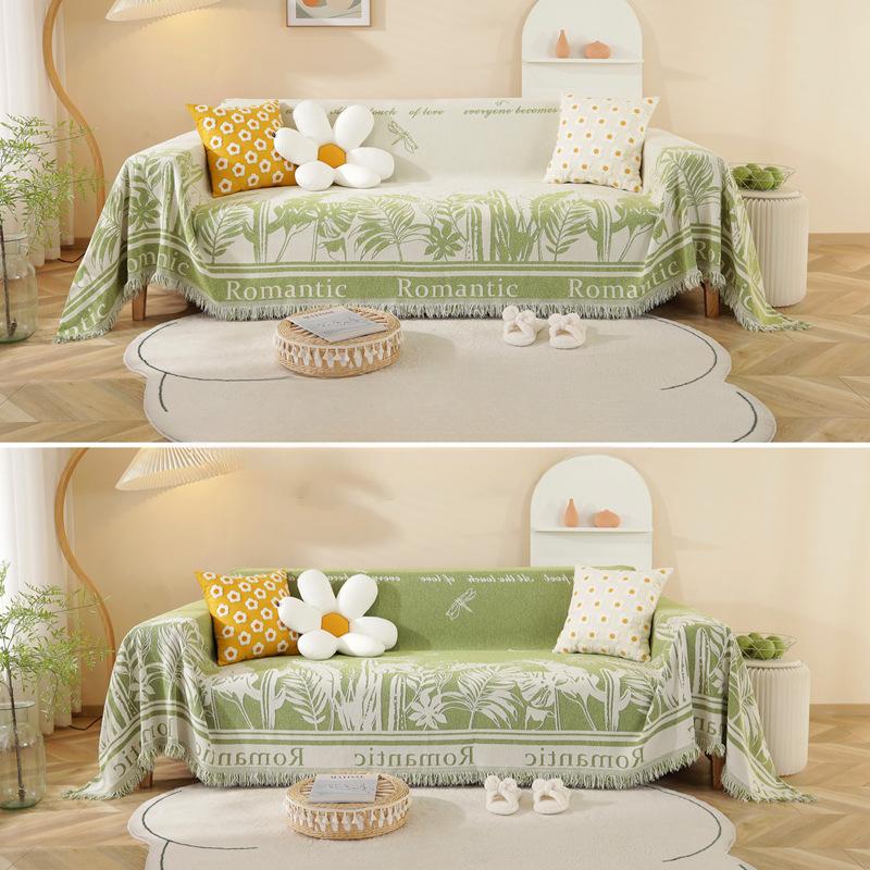 Modern Minimalist Rural Plant Sofa Towel Chenille Sofa Cover Four Seasons Universal All-Inclusive Full-Cover Sofa Cushion