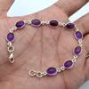 Натуральный аметист драгоценный камень стерлингового серебра 925 пробы браслет ювелирные изделия ручной работы